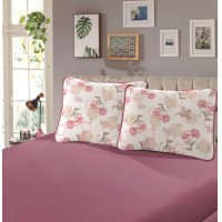 Jogo de Cama Malha Solteiro 2 peas SBX Confort Flo Rose